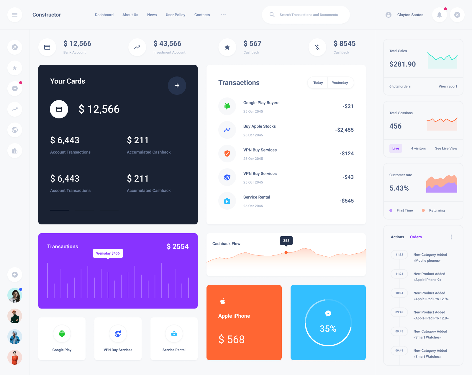 Home Reporting dashboard showing licence and subscription costs